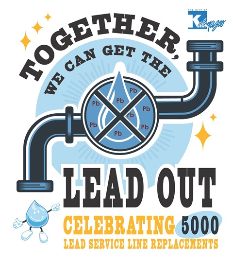 A design with a pipe and water for the Get the Lead Out Event, October 2024