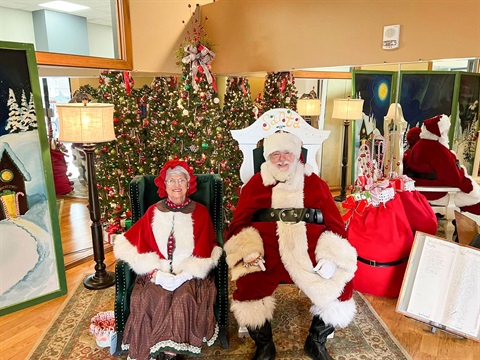 A photo of Santa and Mrs. Claus