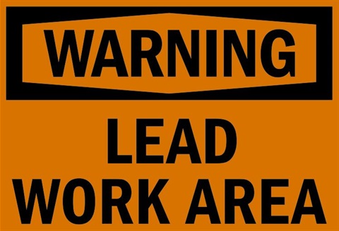 Image of a lead work area sign